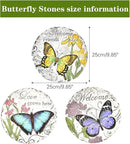 Sungmor 3PC Pretty Garden Stepping Stones, 9.8" Large Concrete Decorative Stones with Beautiful Pattern, Unique Outdoor Lawn Accents, Yard Walkway Flower Bed Wall Shelf Welcome Friends Decorations by CozyNest Decor