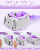 Dr.meter Anti Lost Wrist Link, 2 Pack Toddler Safety Leash with Key Lock, Reflective Child Walking Harness - Dual 8.2ft Length Pink & Purple Kids Leash for Outdoor, Kids Travel Essencials by TinyTreasures Baby Boutique