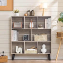 LEYAOYAO 8 Cube Bookshelf,3 Tier Bookcase with Legs,Modern Grey Mid-Century Bookshelves,Large Farmhouse Open Storage Organizer Shelf, Retro Wooden Display Book Case for Bedroom,Living Room,Office by CozyNest Decor