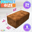 The Original Premium Plush Building Block for Kids - Certified Safe Foam Blocks in Luxuriously Soft Fabric Covers - Set of 24 (Earth) by TinyTreasures Baby Boutique