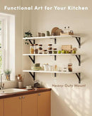 White Wall Shelves, 36 Inches Floating Book Shelves, Long Wall Shelf, Hanging Book Shelves, Long Large Deep Floating Shelf for Kitchen Bedroom by CozyNest Decor