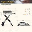 Captiva Designs 17 Inch 2 Burner Portable Propane Gas Griddle Grill with Lid, Outdoor Foldable Flat Top Grill with Stand for Barbecue, Camping and Tailgating by GreenHaven Gardens