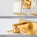 Modern Bathroom Vanity Light 3-Lights Gold Crystal Bathroom Wall Light Vanity Light Fixtures，20.47-inch Modern Minimalist Design by CozyNest Decor