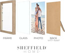 Sheffield Home 4 Piece Gallery Wall Frame Set, 8x10 Inch, 5x7 Inch, and 4x6 Inch, Light Natural by CozyNest Decor