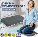 Comfortable Baby Bath Kneeler and Elbow Rest Pad Set – Thick Memory Foam Bath Kneeling Pad with Elbow Support – Baby Bathtub Cushion with Toy Organizer for Bathing Infant or Toddler - Dark Grey by TinyTreasures Baby Boutique
