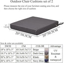 20 x 20 Inch Outdoor Chair Cushions for Patio Furniture UV Resistant Non Slip Waterproof Replacement Patio Seat Cushion with Ties Set of 2, Navy Blue by GreenHaven Gardens