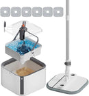 Upgraded Self-Standing Spin Mop and Bucket System, Detachable Inner Mop Bucket That Separates Dirty Water & 90° Foldable Head, Triple-Scrubbing System, for Hardwood Floors - White with 6 Pads by CozyNest Decor