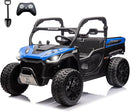 sopbost 24V 10Ah 2 Seater Ride On Car with Remote Control Battery Powered Ride On Toy Electric 4x4 Kids UTV with Large Dump Bed, 4x75W Motors, Blue by TinyTreasures Baby Boutique