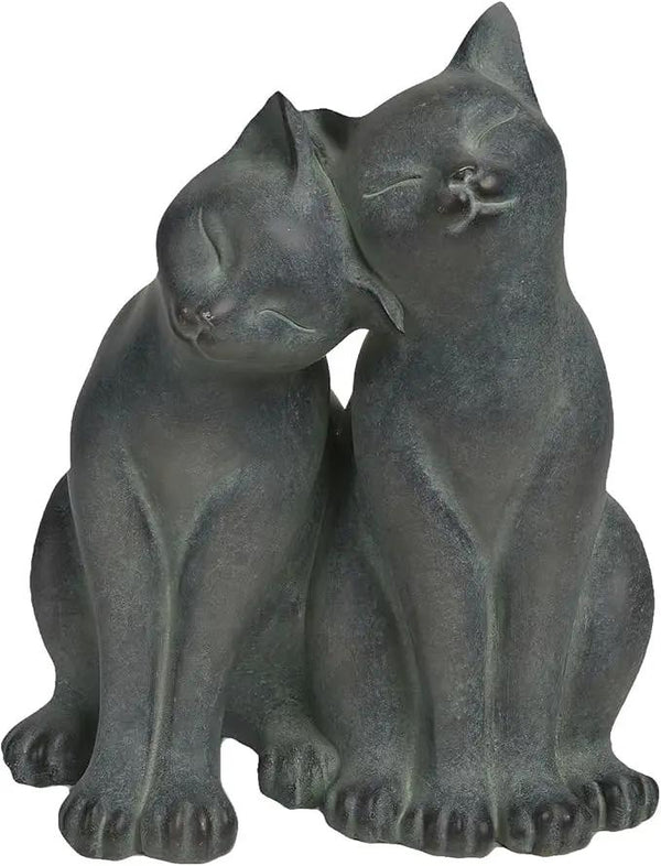 Newman House Studio Garden-Statues Cats Kitten-Couple Figurines Decor - Polyresin Sculpture for Outside Farmhouse Yard, 8.9 * 8.3 * 10.9 Inch, photo 2 of 9