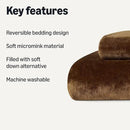 Amazon Basics Reversible Sherpa Comforter Set with Pillow Sham, Brown, Twin/Twin XL by CozyNest Decor