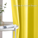 NICETOWN Bright Yellow Blackout Curtains 84 inch Long for Bedroom - Thermal Insulated Solid Grommet Light Blocking Window Curtains & Drapes for Living Room (2 Panels, 52 x 84 Inch, Bright Yellow) by TinyTreasures Baby Boutique