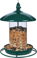 Metal Bird Feeder for Outside Hanging,Wild Bird Feeders for Cardinal, Large Roof and Tray - 6 Port by GreenHaven Gardens