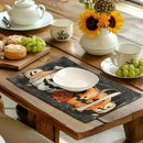 Halloween Pumpkins Spider Web Placemats Set of 4 Black Gray Scary Pumpkin Fall Linen Table Place Mat 12x18 Inch Seasonal Heat Resistant Table Mats for Party Kitchen Dining Decoration by CozyNest Decor