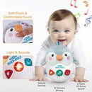 Infant Toys 0-3-6-12 Months Shower Gifts, Plush Cute Stuffed Animal Penguin Musical Baby Tummy Toys with Light & Sounds, Roly-Poly Easter Birthday Gift for Newborn Boys & Girls by TinyTreasures Baby Boutique