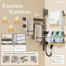 ENZE Smart Rotating Heated Towel Rack for Bathroom, Wall-Mounted Electric Towel Dryer with Swivel Bars, Smart Timer, Low Carbon Steel, IPX5, Plug-in/Hardwired, Towel Warmer with Wi-Fi App Control by TinyTreasures Baby Boutique