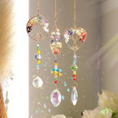 3pcs Tree of Life Chakra Crystal Suncatcher Windows Hanging Gloden Sun Catchers Decor with Prisms for Car, Feng Shui House Warming Gift for Home by GreenHaven Gardens