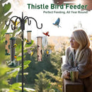 FEED GARDEN Finch Feeders for Outside, Nyjer & Thistle Bird Feeders, 15 Inch Tube Feeder with 12 Small Ports & 8 Perches, Durable Metal Design for Outdoor Hanging, Easy Fill & Clean by CozyNest Decor