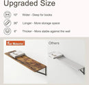 36"W x 10"D Floating Shelves, 10 Inch Deep Floating Shelves, Farmhouse Rustic Deep Wall Shelves for Home Decor, Wide Large Floating Shelf for Bathroom, Living Room, Kitchen, Study Room, Rustic Brown by CozyNest Decor