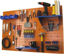 Wall Control Pegboard Organizer 4 ft. Metal Pegboard Standard Tool Storage Kit with Orange Toolboard and Blue Accessories by GreenHaven Gardens