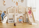 XJD 9 in 1 Toddler Slide Set, Kids Slide for Toddlers Age 1+, Toddler Climber Slide PlaySet with Basketball Hoop and Ball,Outdoor Indoor Playground for Toddlers 1-3 (Beige) by TinyTreasures Baby Boutique