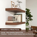 Floating Shelves - 2 Large Wall Mounted Shelves with Invisible Brackets, Long Wood Floating Wall Shelf for Living Room, Bedroom, Kitchen (Walnut, 24" W x 9" D x 1.5" H) by TinyTreasures Baby Boutique