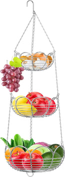 Simple Houseware Modern 3-Tier Hanging Fruit Basket, Chrome by CozyNest Decor