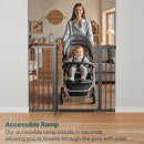 Cumbor 36" Extra Tall Baby Gate for Stairs, 29.7-48" Wide Dog Gates for Doorways, Auto Close Safety Gate for Babies and Pets, Easy Install, Pressure Mounted, Fits Doorways, Stairs, Entryways, Black by TinyTreasures Baby Boutique