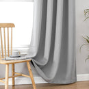 ChrisDowa 100% Blackout Curtains 63 inch Long for Bedroom with Black Liner, 2 Thick Layers Total Blackout Thermal Insulated Grommet Window Curtains 2 Panels Set (Light Grey, 38 x 63 Inch) by TinyTreasures Baby Boutique