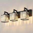 Modern Bathroom Vanity Light 3-Lights Black Crystal Wall Lamp Bathroom Modern Crystal Vanity Lighting by CozyNest Decor