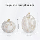 2Pcs Halloween Pumpkin Artificial Resin Pumpkins Decor for Mantel Harvest Autumn Tabletop Decoration Gold Fall Pumpkin Decorations Thanksgiving Table Centerpieces (Set B, ONE Size) by CozyNest Decor