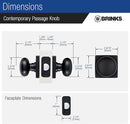 BRINKS – Contemporary Non-Locking Interior Ball Door Knob, Matte Black - Designed for Sleek and Modern Homes and Blends Seamlessly with Interior Décor (E2426-122) (10 Pack) by TinyTreasures Baby Boutique