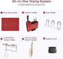 BOOSINY 2 Tier Red Large Stainless Steel Dish Drainers Drying Rack for Kitchen Counter with Drainboard, Rust Proof Metal, Space Saving, Modern Aesthetic, Compact Plates Strainers with Extra Mat by CozyNest Decor