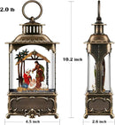 Nativity Snow Globe Lantern Christmas Decorations Gifts Auto Snowfall Glitter Music Collection Manger Sheep Pen Nativity Scene with 6H Timer USB/Battery Powered 10.2 inch by CozyNest Decor