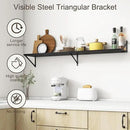 Floating Shelves 55 Inch Long, 10" Deep Floating Shelves, Black Wall Shelves 55 x 10, Set of 2, Wide Large Display Storage Shelves for Bathroom, Living Room, Rustic Wood Shelves with Brackets by CozyNest Decor