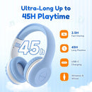 EarFun K2 Kids Bluetooth Headphones, Kids Headphones with Volume Limited, 40H Playtime, Built-in Mic, Stereo Sound, Foldable Over-Ear Headphone for School/Travel/iPad/Tablet, Sky Blue by TinyTreasures Baby Boutique