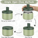 12oz Insulated Vacuum Food Jar with Buckle Lid Wide Mouth Soup Thermo for Hot Food Kids Leakproof Stainless Steel Lunch Container- Green- 1Pack by TinyTreasures Baby Boutique