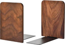 Book Ends, Black Walnut Wooden Bookends for Shelves - Heavy Duty Non-Slip Book Organizers, Upgraded Large Decorative Bookend Holders for Home, Kitchen, Office, Set of 2, Large by CozyNest Decor