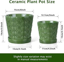 EFISPSS 5+6 Inch Plant Pot, Ceramic Pots for Plants with Drainage, Flower Pots Indoor Pots for Plants, Modern Flower Pots for Home and Office Windowsill Decoration Gift Set of 2 - Patina by GreenHaven Gardens