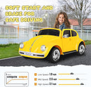 12V Kids Electric Car, Power Wheels with Remote Control, Ride on Car Toys with LED Light, 3 Speeds, Music, Yellow by TinyTreasures Baby Boutique