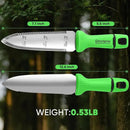 GK01 Hori Hori Garden Knife, Full Tang Gardening Knife with 7.1" Stainless Steel Double-Edged Blade, Heavy Duty Gardening Hand Tool for Weeding and Gardening with Oxford Sheath - in Gift Box by GreenHaven Gardens