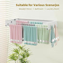 Wall Mounted Drying Rack for Laundry 19.8'', Folding Drying Rack Clothing Wall Mount with 3 Rods and 4 Hooks, Space Saving for Indoor Outdoor Bathroom Balcony (White, 19.8'') by CozyNest Decor