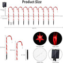 PINPON Christmas Solar Candy Cane Lights 10 Pack, 21" Pathway Markers Walkway Lights with Star, 8 Modes & 3 Timings Xmas Decorations for Outdoor Pathway Garden Yard Patio by GreenHaven Gardens