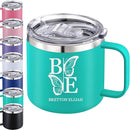 Personalized Mug Cup with Handle 12/14oz Custom Stainless Steel Mugs Customized Name Coffee Tumbler for Women Men Student Family Office Gifts, Initials by TinyTreasures Baby Boutique
