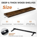 Fun Memories Floating Shelves for Wall, 30" Rustic Wood Deep Wall Mounted Shelves with Invisible Brackets for Decor & Storage, Floating Shelf for Living Room, Bathroom (Rustic Brown, Set of 2) by CozyNest Decor