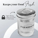 Amici Home Farmhouse Galvanized Canister | Dry Food Storage Container | Airtight Lid | 76 Oz Capacity | Farmhouse Décor | Rustic Metal Canister for Kitchen Countertop by CozyNest Decor