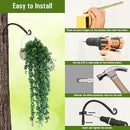 FEED GARDEN 2 Pack 12 Inch Hanging Plant Bracket Wall Hooks Decorative Plant Hangers for Outdoor Hanging Bird Feeders, Wind Chimes, Plant Baskets, Black by GreenHaven Gardens