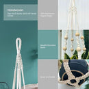 Macrame Plant Hanger for 5 to 10 Inch Plant Pots, Set of 2 Indoor Handmade 35 Inch Woven Rope Hanger Kits with Hooks and Wood Beads, Hanging Planter Basket Holder for Boho Home Decor (White, 2 Pack) by GreenHaven Gardens