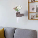 Wall Sculptures, Hand Vases Home Decor, Wall Mount Art Sculpture, Unique Wall Art Statue, Funky Flower Vase Decorations, Modern Eclectic Hanging Decor,Glass Test Tube Vase (Beige) by CozyNest Decor