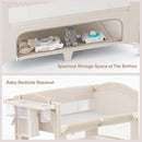 4 in 1 Baby Bassinet, Pack and Play, Bedside Crib Sleeper, Diaper Changer - Comes with Mattress, Mosquito Net，Bottom Storage and Toy Bar for Newborn to Toddles by TinyTreasures Baby Boutique