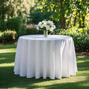 Surmente 132 inch Round tablecloths -5 Pack White Round Table Cloths, Polyester Fabric Table Covers for Weddings, Banquets, or Restaurants by CozyNest Decor